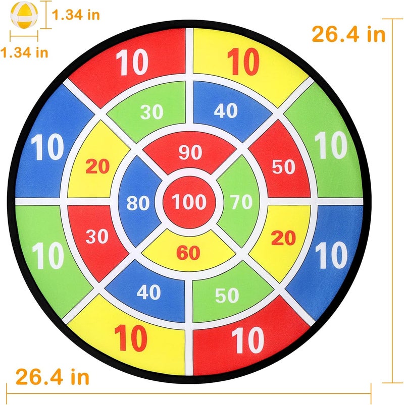 accmor 29" Large Dart Board for Kids, Kids Dart Board with Sticky Balls, Backyard Outdoor Games Birthday Gifts for 3 4 5 6 7 8 9 10 11 12 Year Old Boys Girls - Image 4